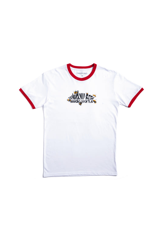 Studio Works Swarm Ringer Tee - White/Red