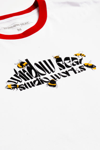 Studio Works Swarm White/Red Ringer T-Shirt