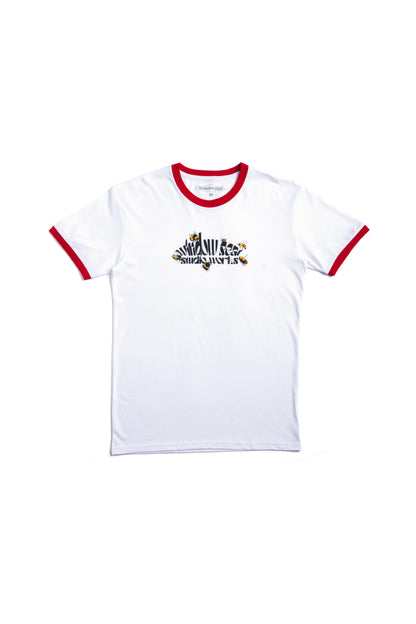 Studio Works Swarm White/Red Ringer T-Shirt