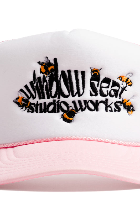 Studio Works Swarm Embroidered Foam Trucker - Pink