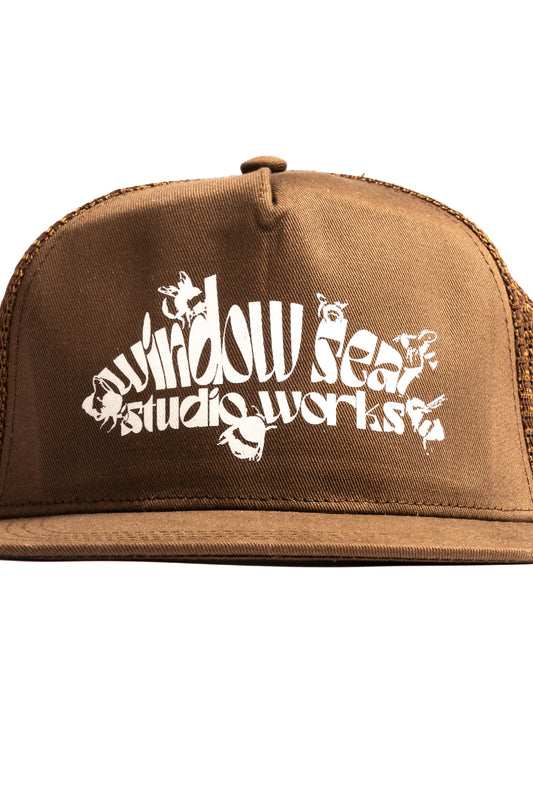 Studio Works Swarm Printed Canvas Trucker - Chocolate