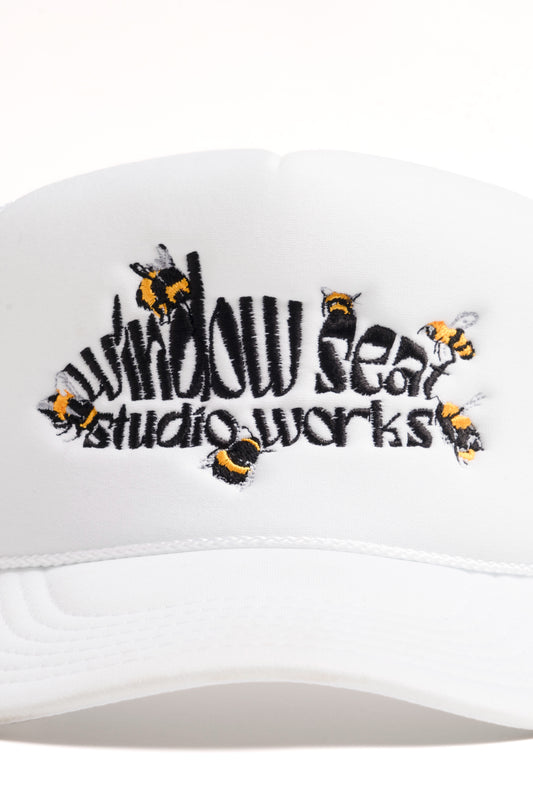 Studio Works Swarm Embroidered Foam Trucker - White