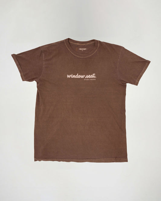 Perched Script Tee - Brown