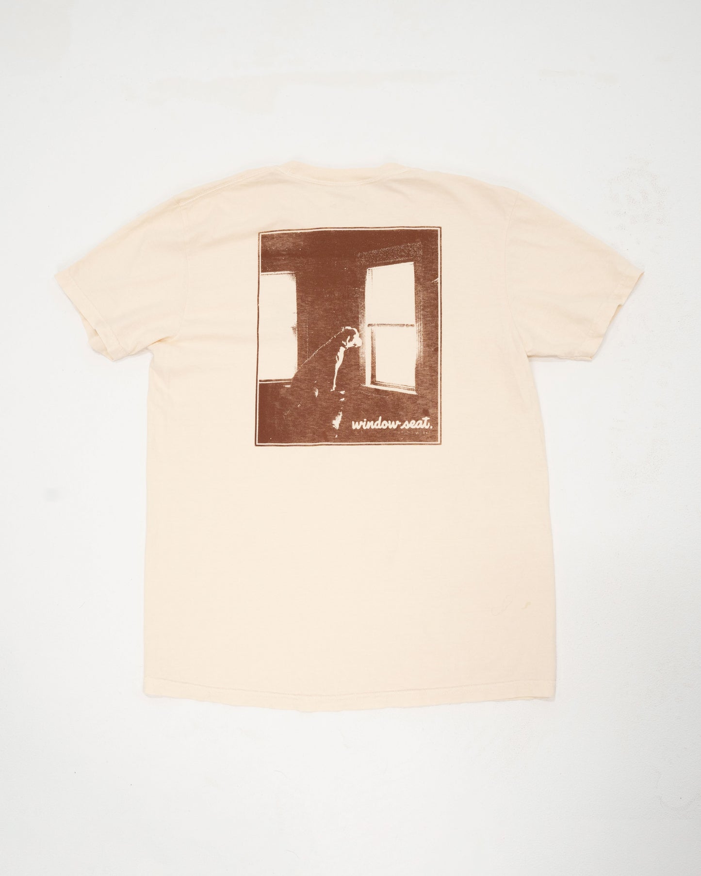 Perched Script Tee - Cream / Brown