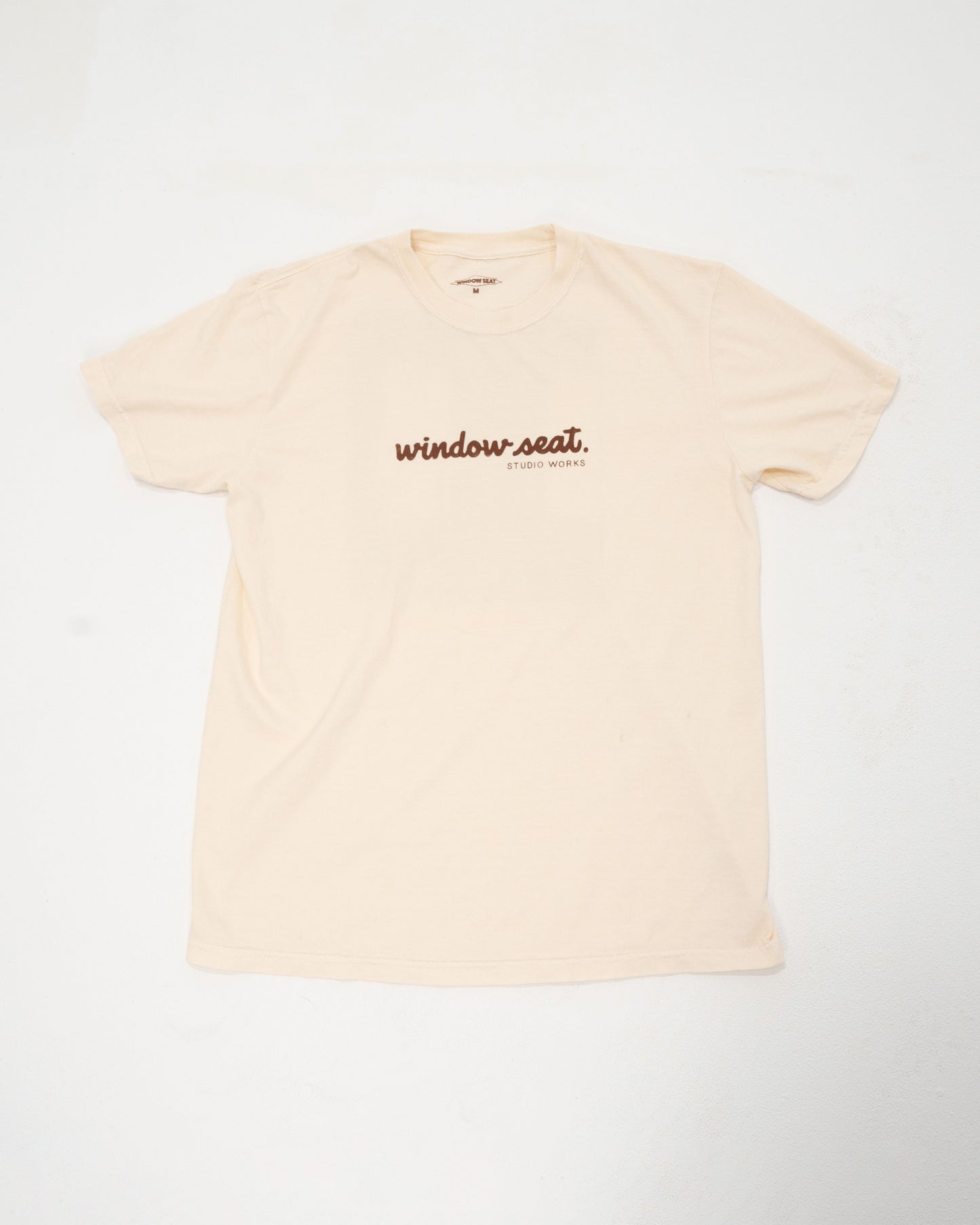 Perched Script Tee - Cream / Brown